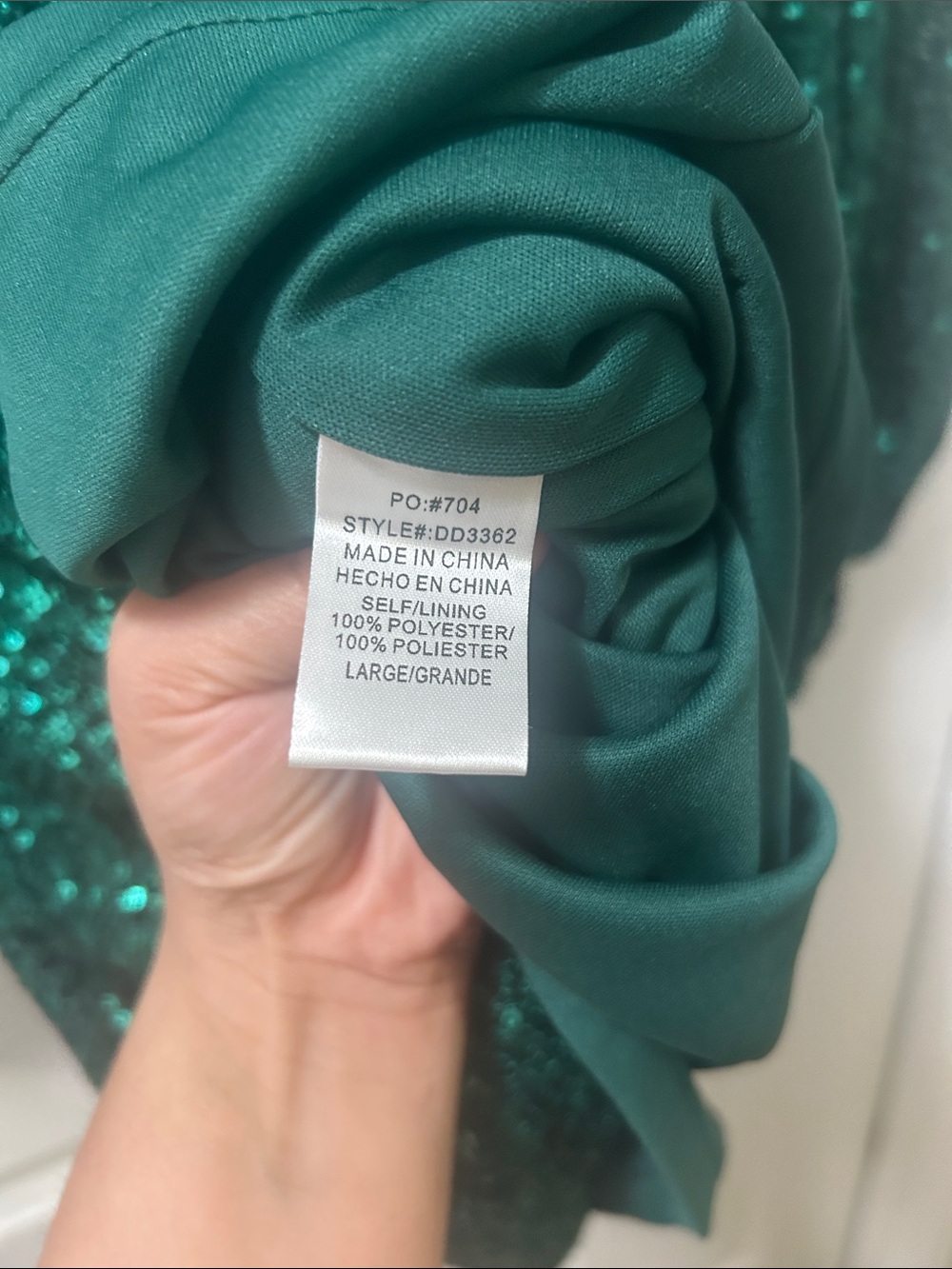 Emerald Sequin Long Sleeve Dress - Women - Picture 3 of 5